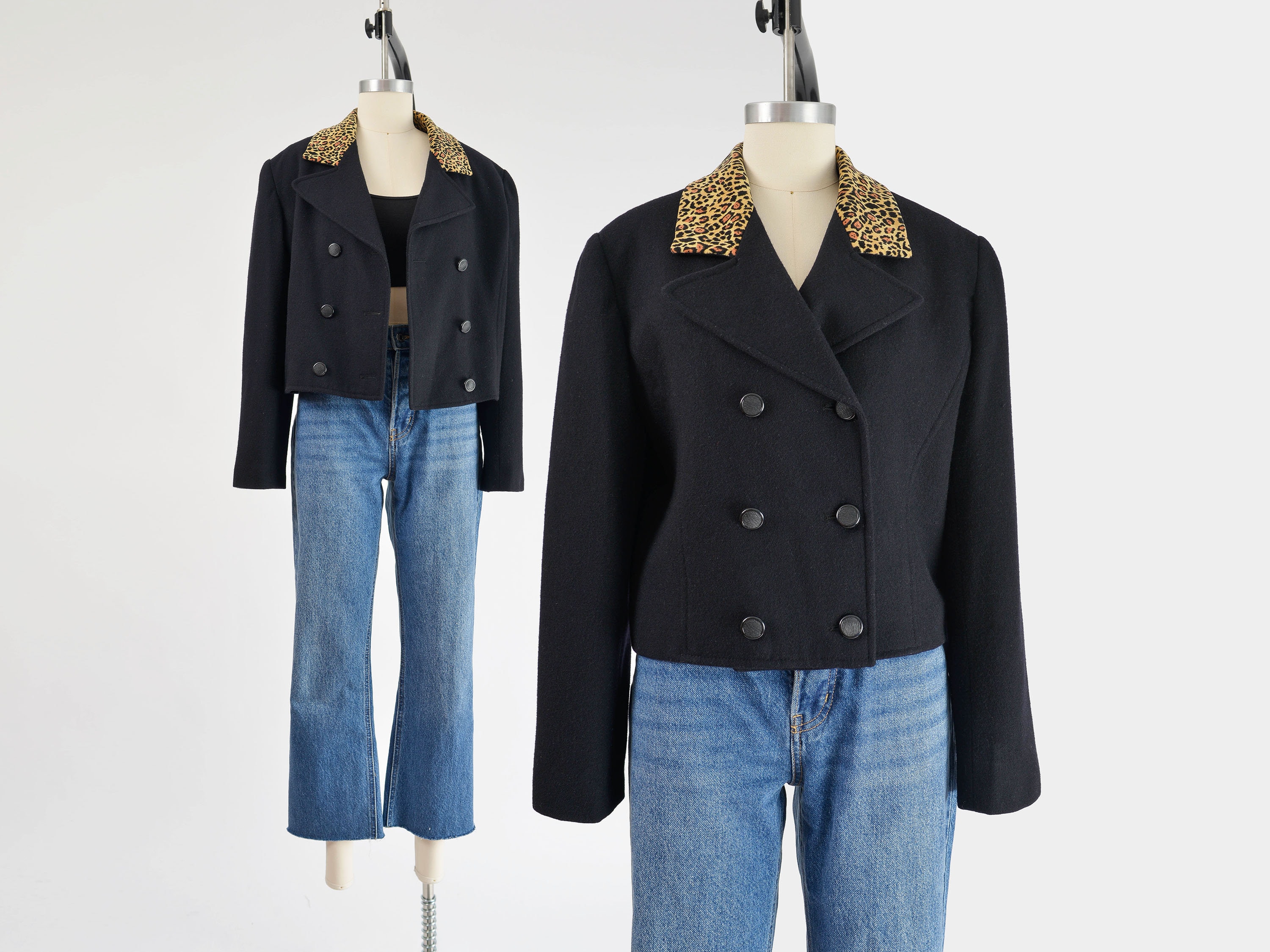 BADBLOOD♥ Leopard reversible velvet jacket/追跡付 RUBY RD Leopard Lined Blazer Jacket Size 10P Black Hound Fx