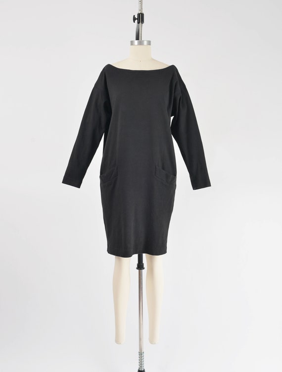 Black DKNY Dress | 90s Vintage Minimalist Cotton … - image 2