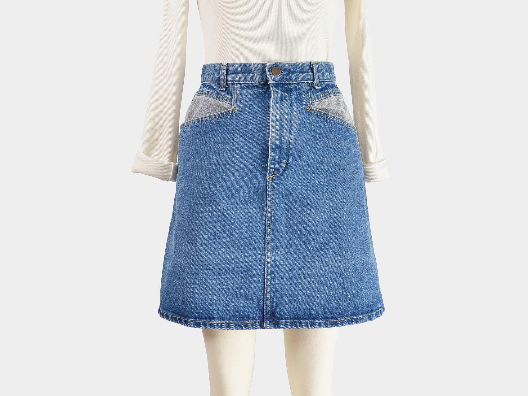 Denim Mini Skirt High Waist Etsy Canada