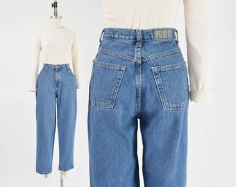 High Waisted Jeans size Medium | 90s Vintage Tapered Leg Denim Mom Jeans by Gitano 31 inch waist