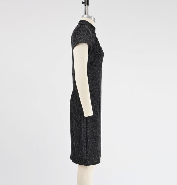 Black Stretchy Dress 90s Vintage Sheer Mesh Spark… - image 3