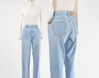 Vintage Gitano Jeans aus den 90er Jahren | Helle Waschung, High Waist, schmal zulaufendes Bein, Mom Jeans, Größe M