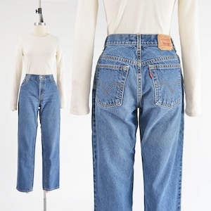 Levi's 550 Jeans 90s Y2K Vintage High Waisted Relaxed Fit Tapered Leg Mom Jeans size M 8