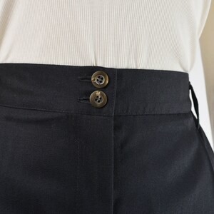 Pantalon En Laine Noire Daniel D. Vintage Années 90 - Taille S/M (tour De Taille 71 Cm), Coupe Classique, France