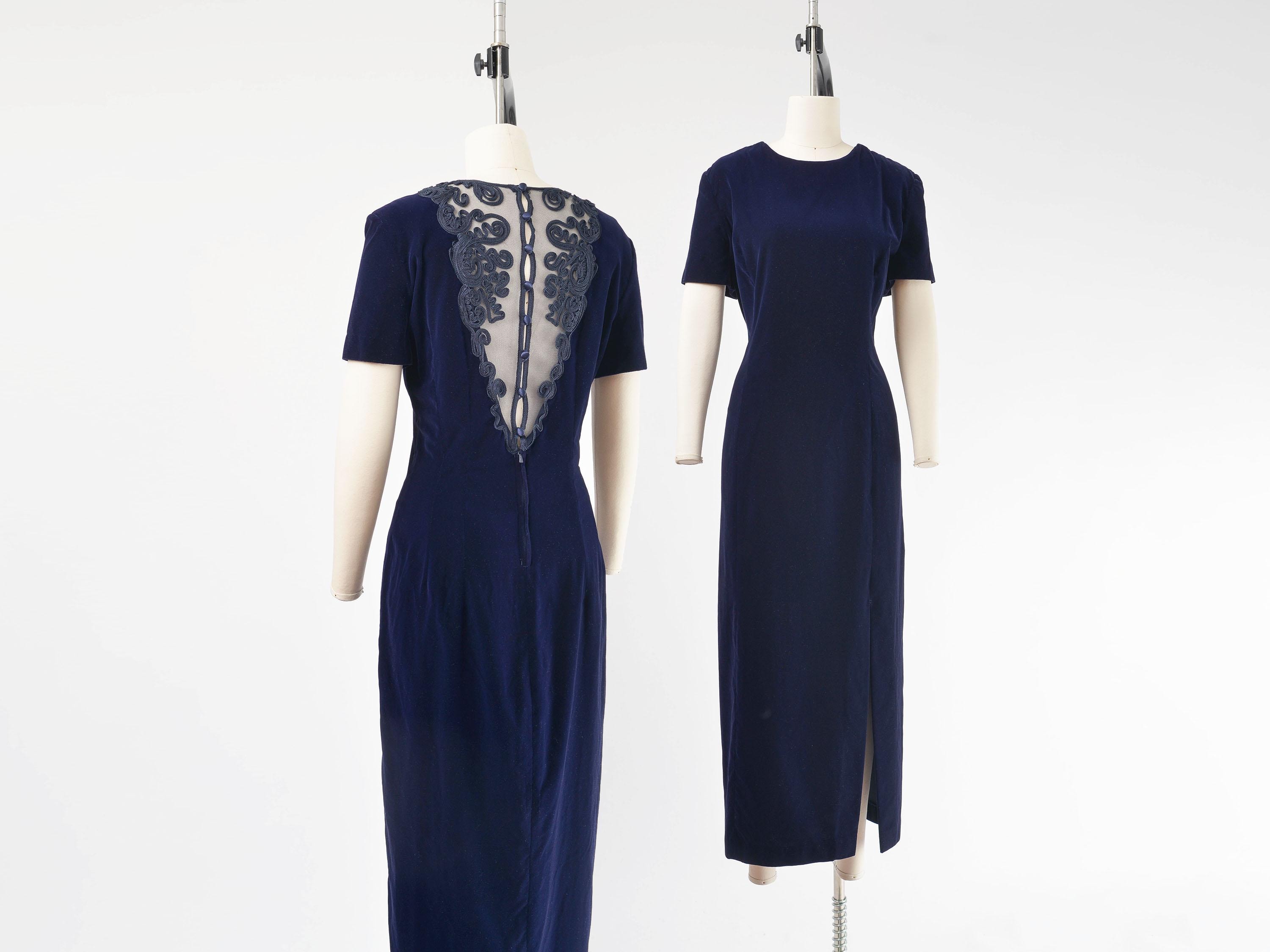 Navy Blue Dress 90s - Etsy Navy Blue Dress 90s - Etsy