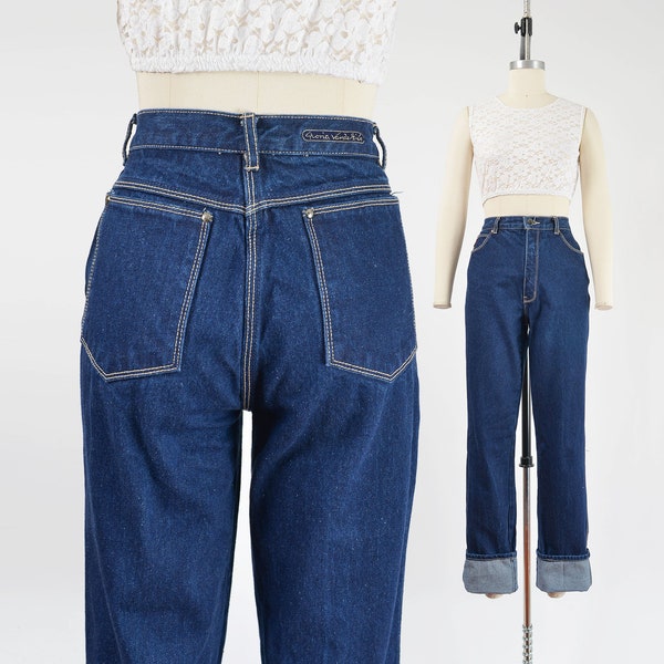 80s Vintage Gloria Vanderbilt Light Wash Denim Pinstripe Skirt main image 0