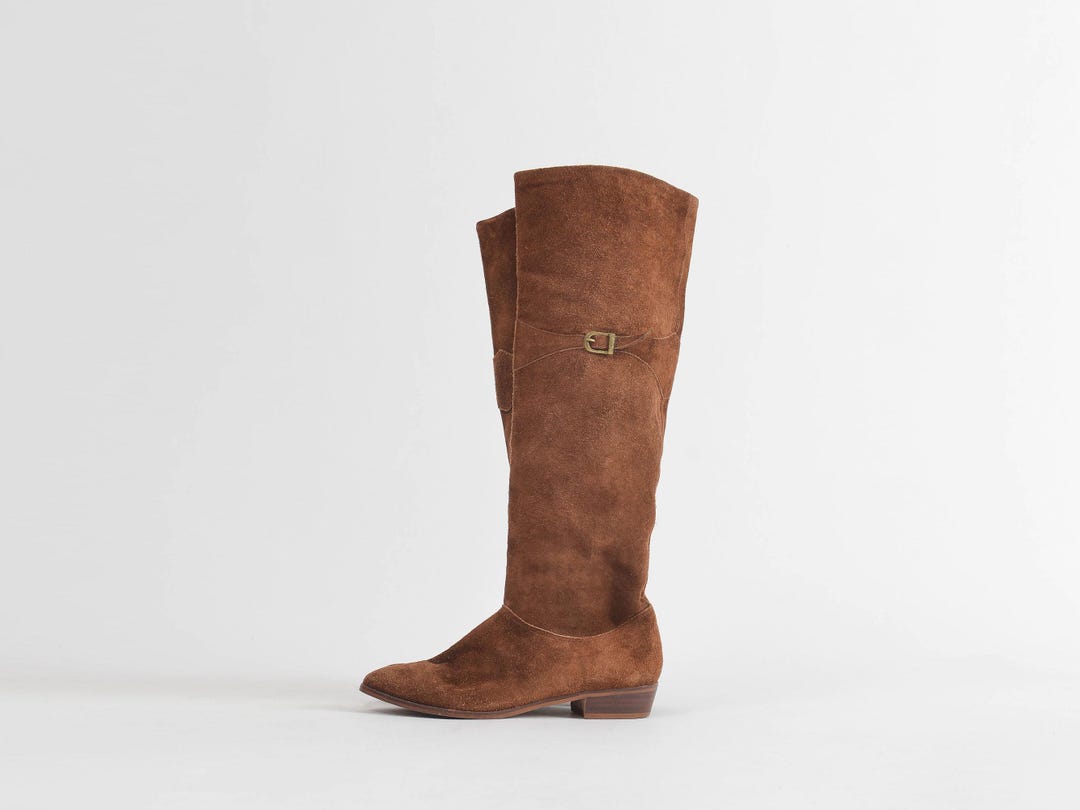 Vintage 70s Brown Suede Knee High Boots 9 West Leather Boots Boho ...