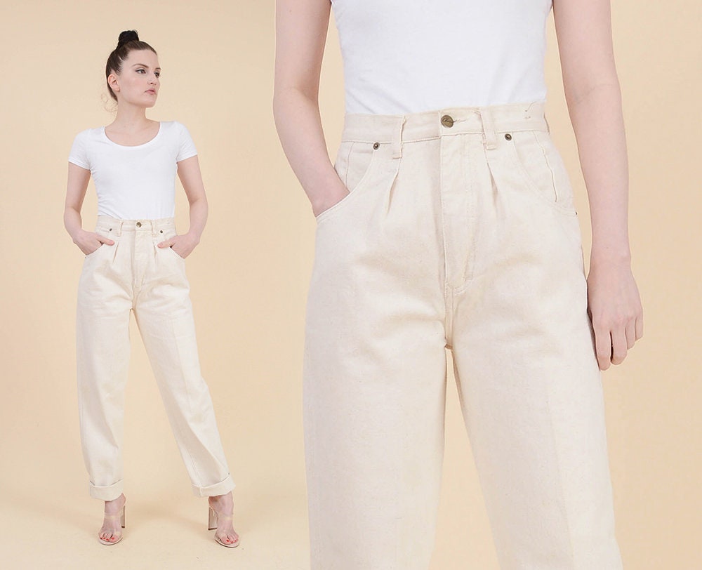 80s Natural off White Jeans 27 Inch 