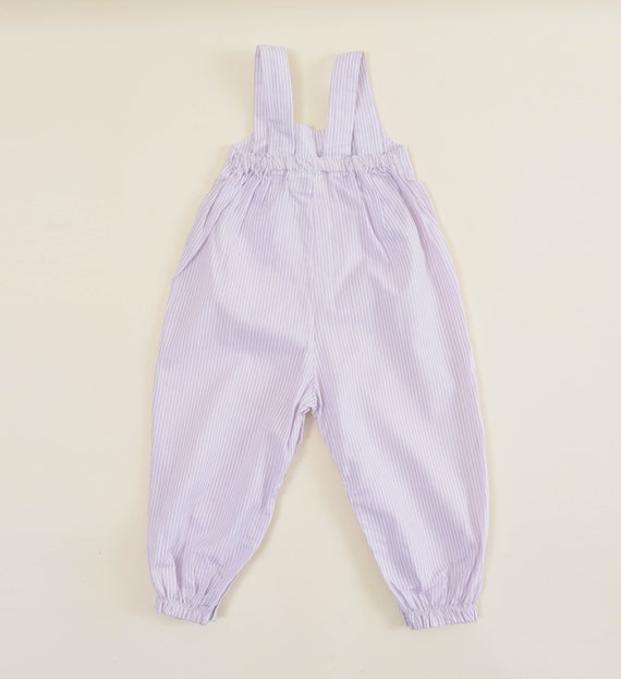 Vintage 80s 90s Purple and White Striped Pants Ju… - image 5