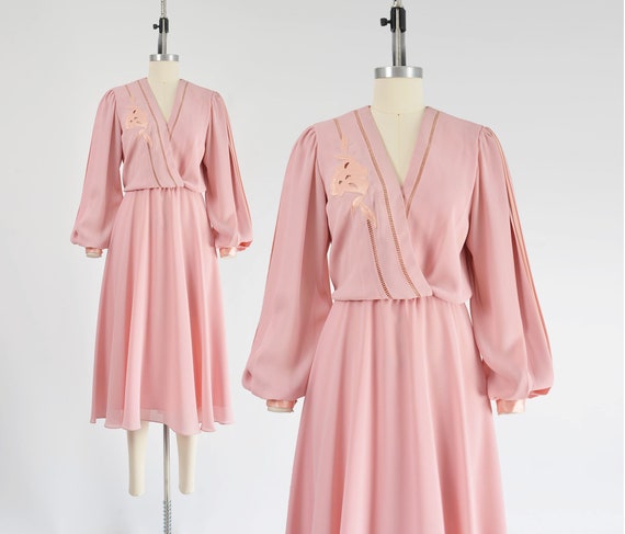 Pink Ursula of Switzerland Dress size S M | 70s V… - image 1