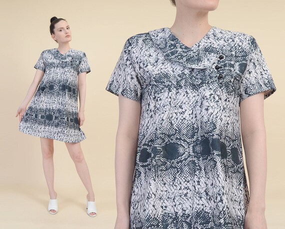 dark green snake print dress