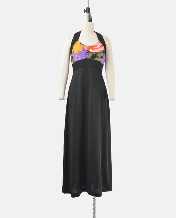 Vintage 70s Floral Empire Waist Halter Maxi Dress Size S - Etsy Israel