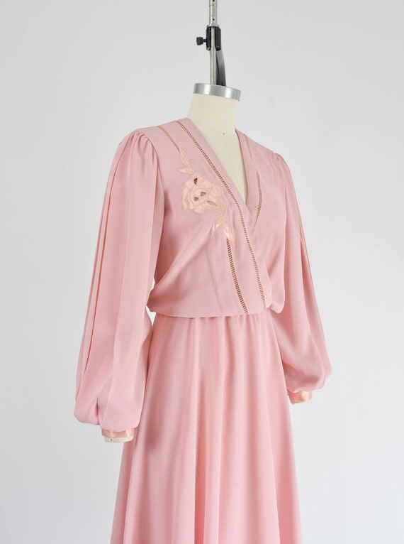 Pink Ursula of Switzerland Dress size S M | 70s V… - image 3