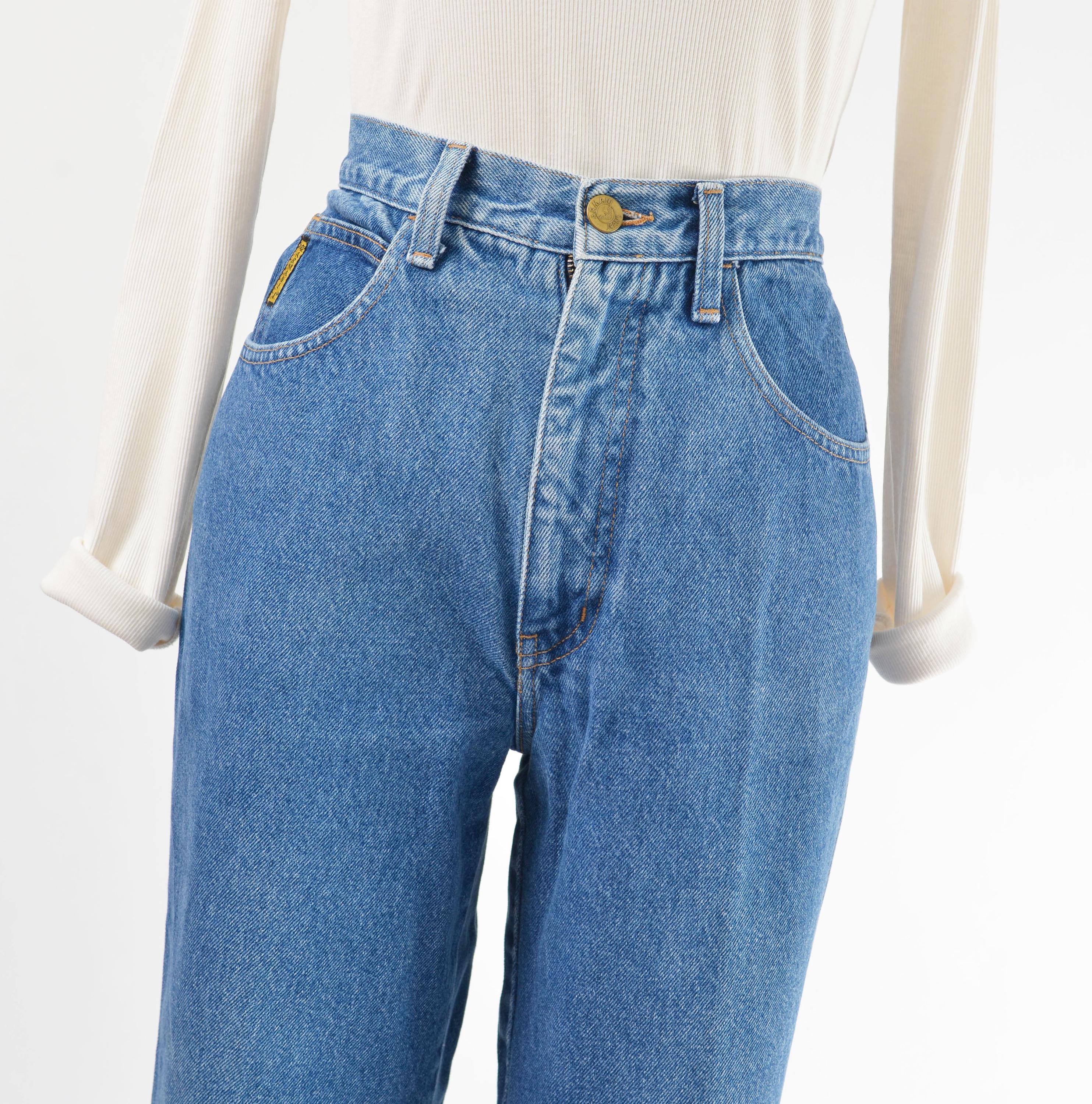 Vintage Armani Jeans Size S M | 90s High Waisted Tapered Leg