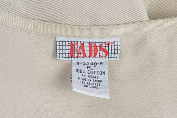 Khaki Cotton Dress 90s Vintage Short Sleeve Butto… - image 9