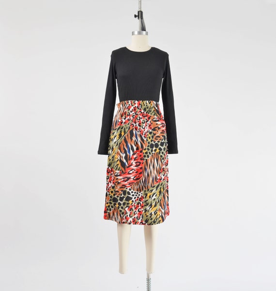 Cheetah midi skirt 80s hotsell