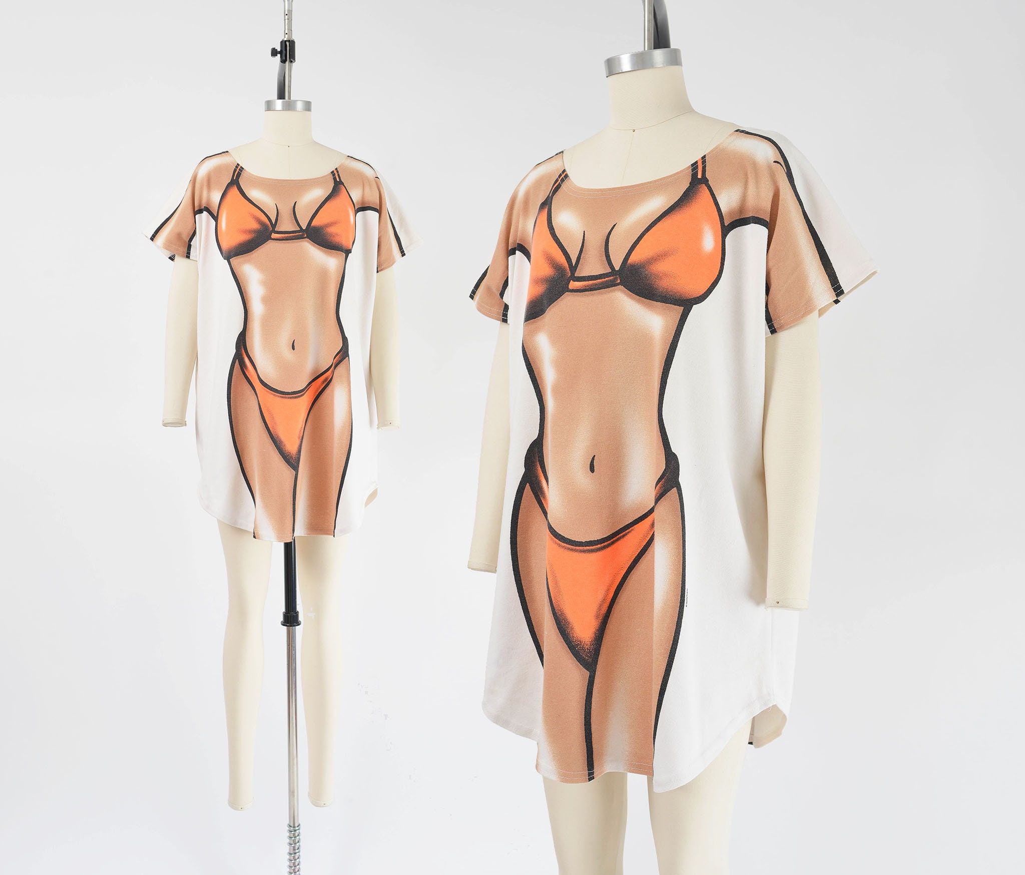 Bikini Body Print T shirt Dress 90s Y2K Vintage Swimsuit Coverup Mini Tee Shirt One Size Etsy Australia