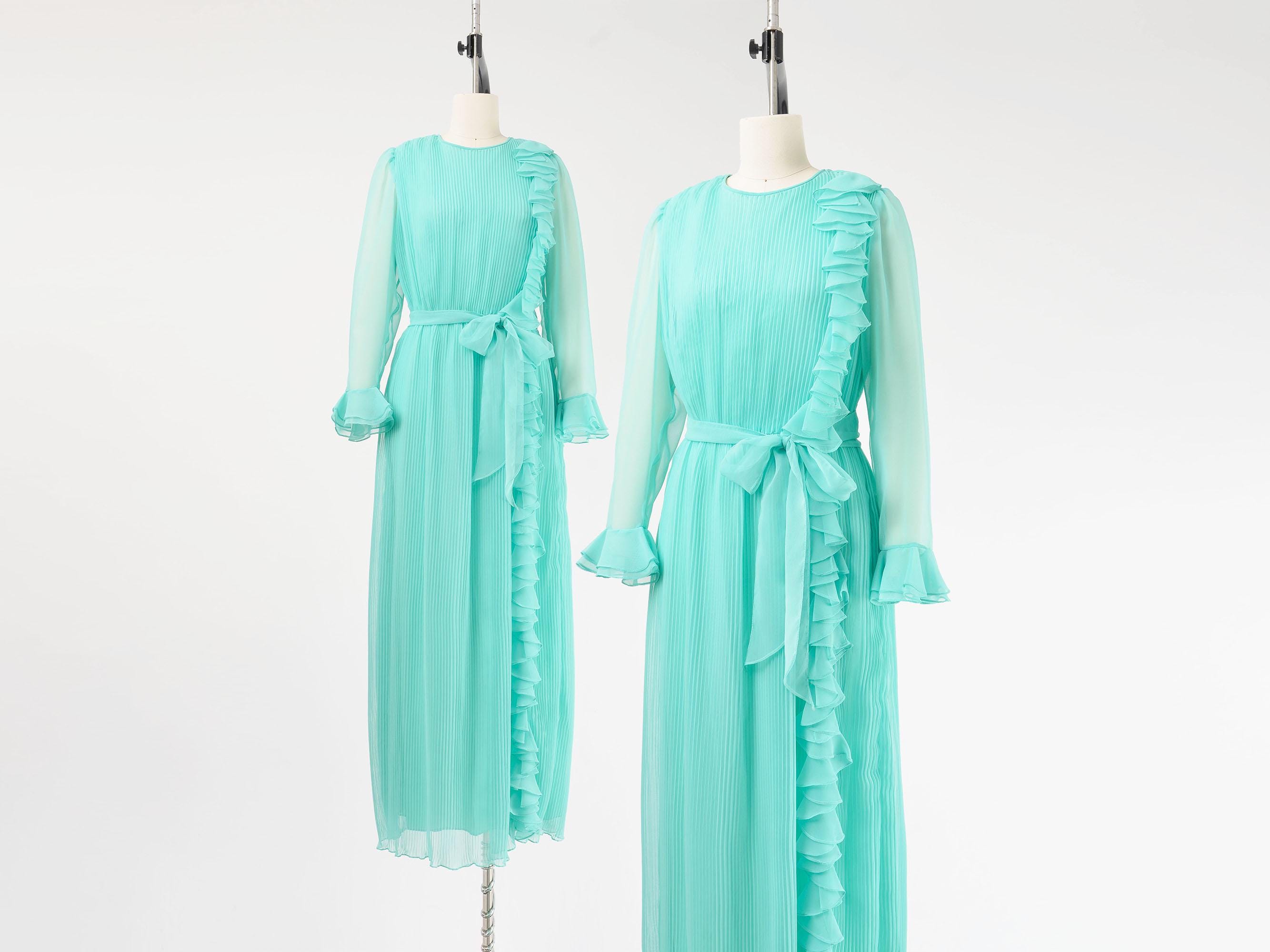 light green wedding dress Final Sale Luxury Crystal 3D Leaves Sage Green Evening Dress with Cape SS449 main image 0