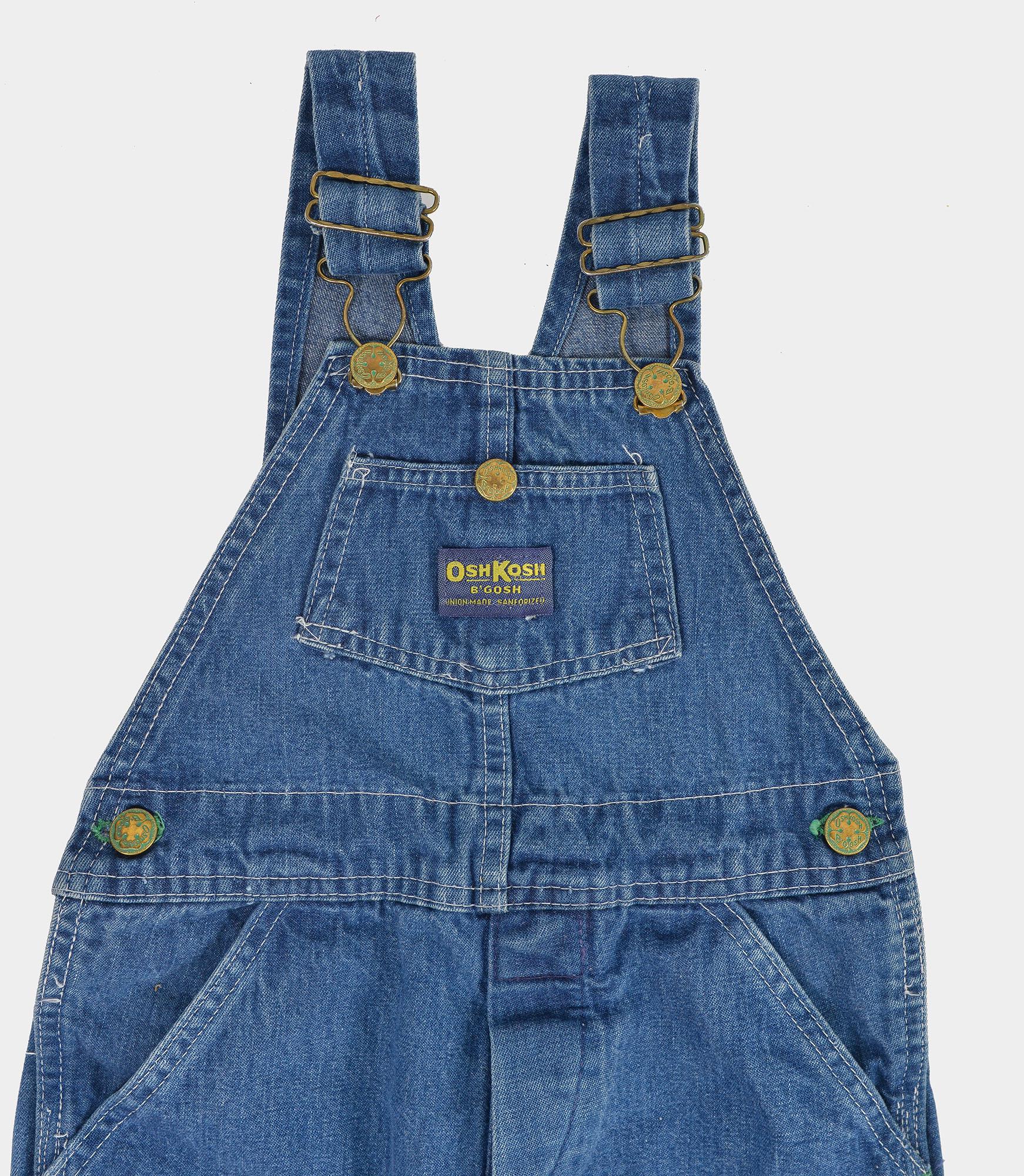 80s】OSHKOSH オシュコシュ オーバーオール ブラックデニム 30 70s 80s