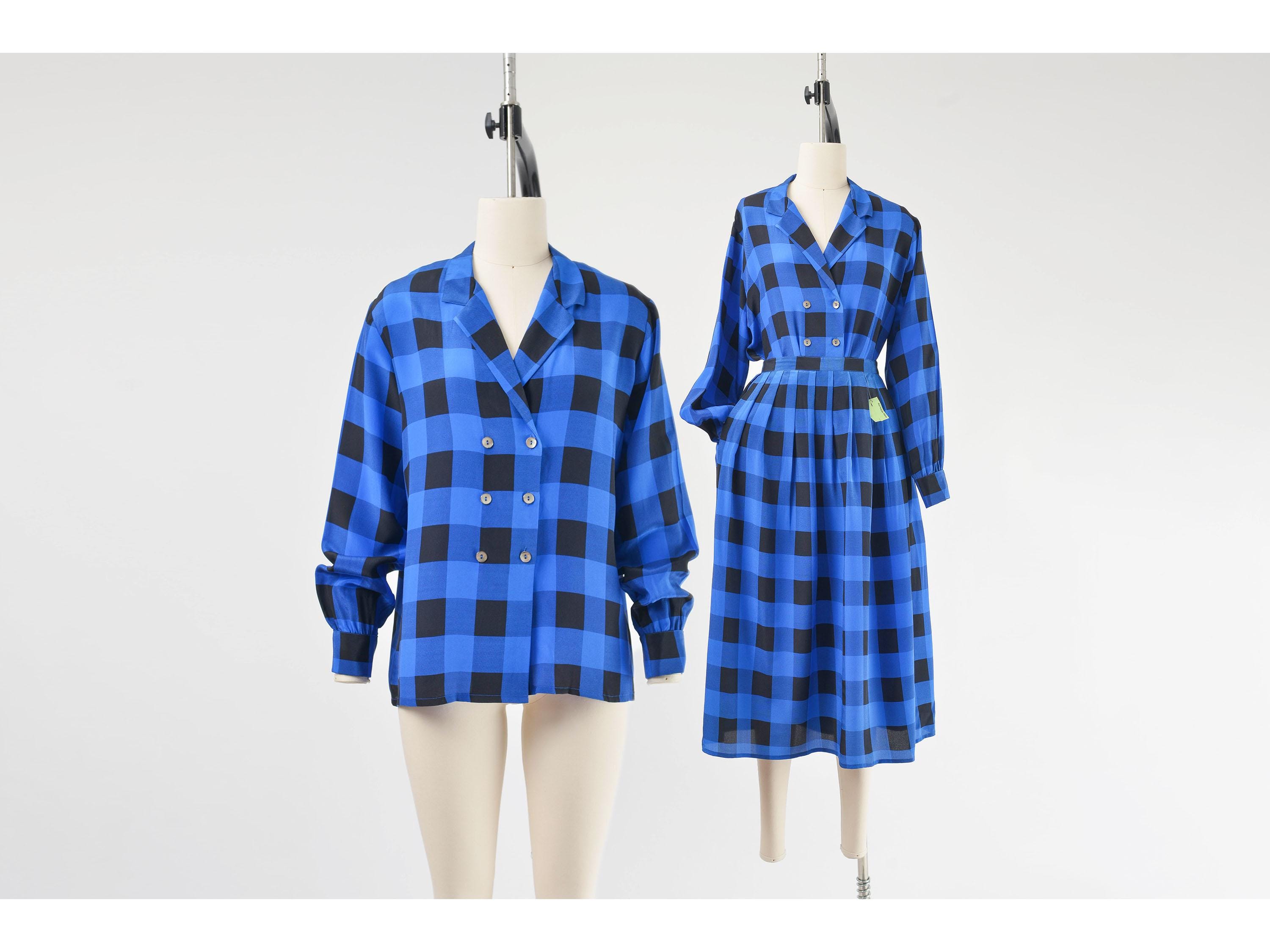 Womens Blue Buffalo Plaid Dress - Etsy