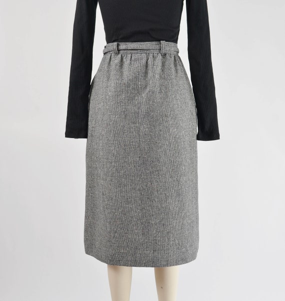 Pendleton Wool Skirt 80s Vintage Tweed Belted Ski… - image 6