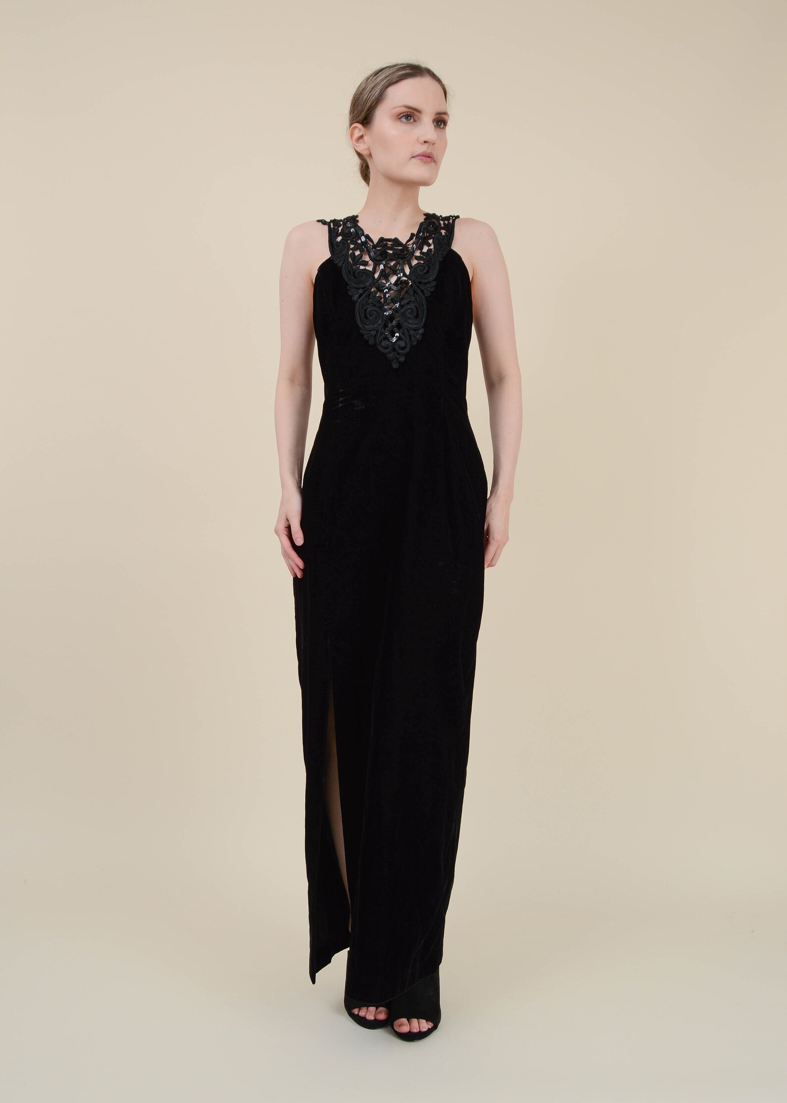 scott mcclintock black velvet dress