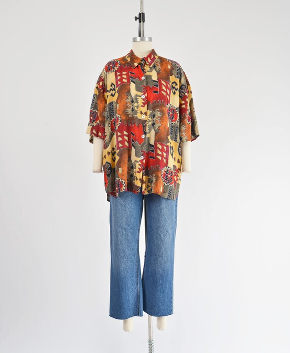 Southwestern Shirt size L XL | 90s Vintage Native… - image 2