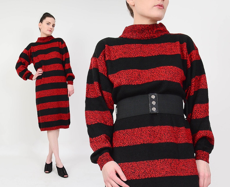 black and red jumper dress