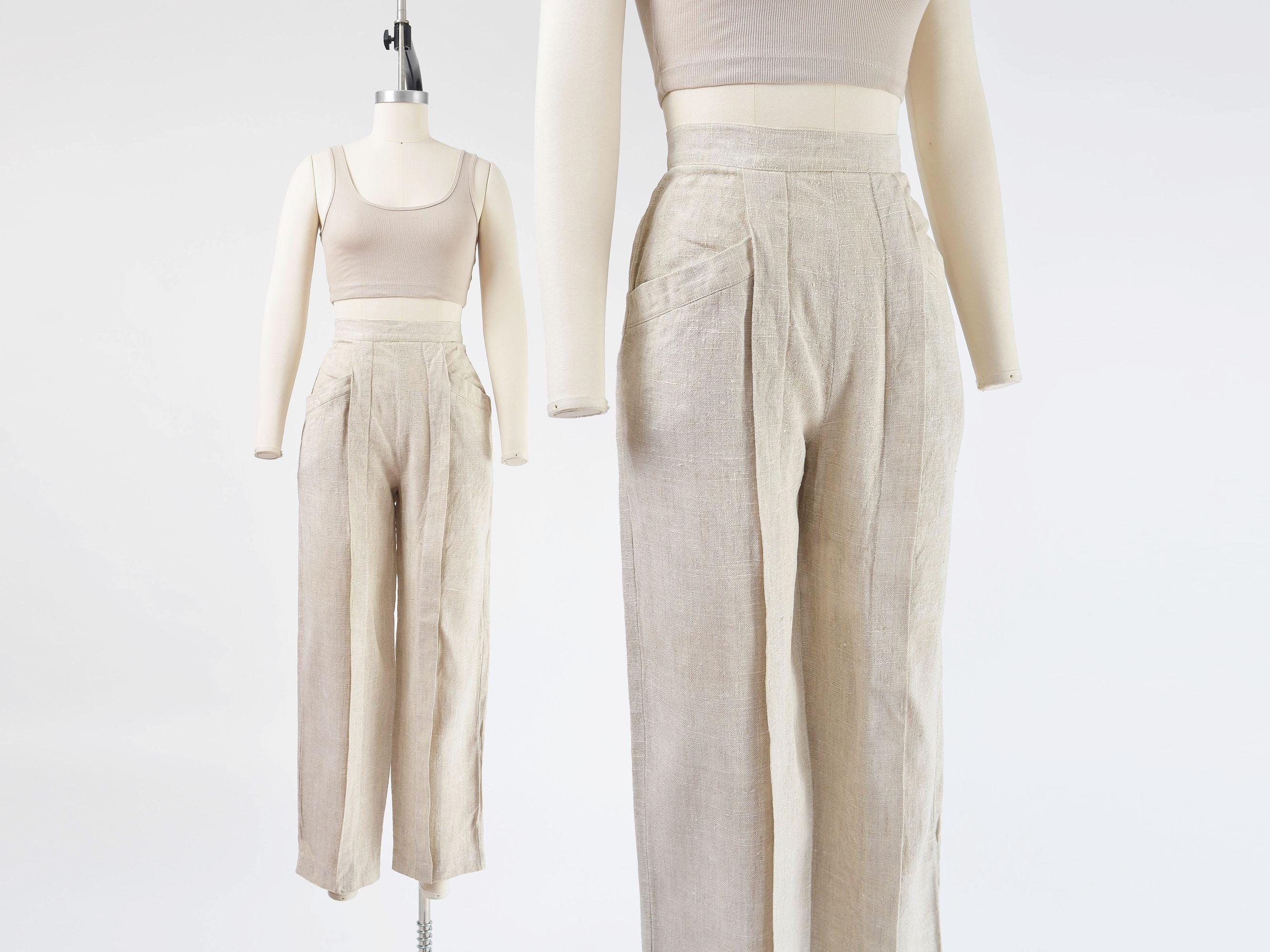 Linen Trousers Natural Beige 90’s～ Linen Trousers Natural Beige 90's～
