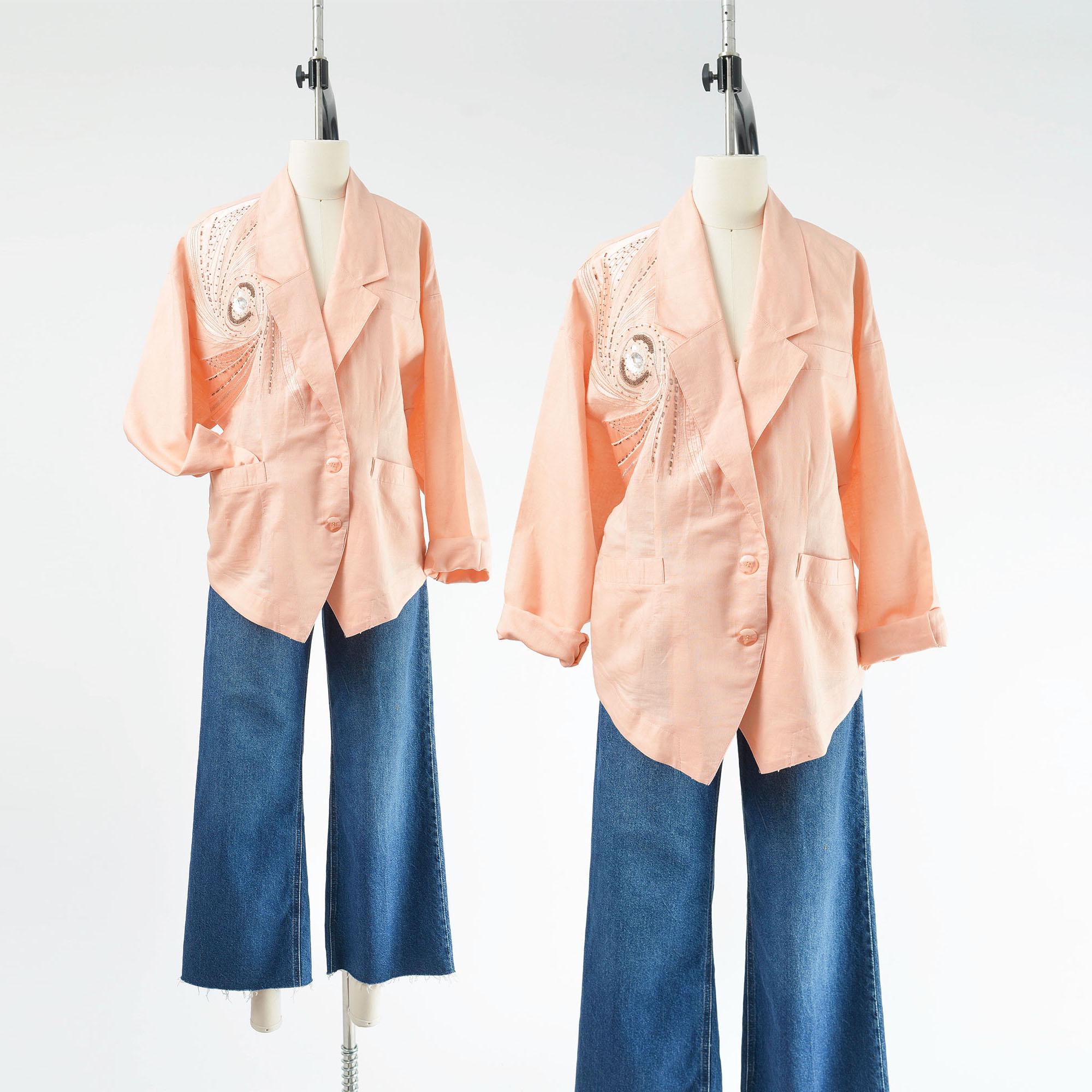 80s Linen Jacket - Etsy