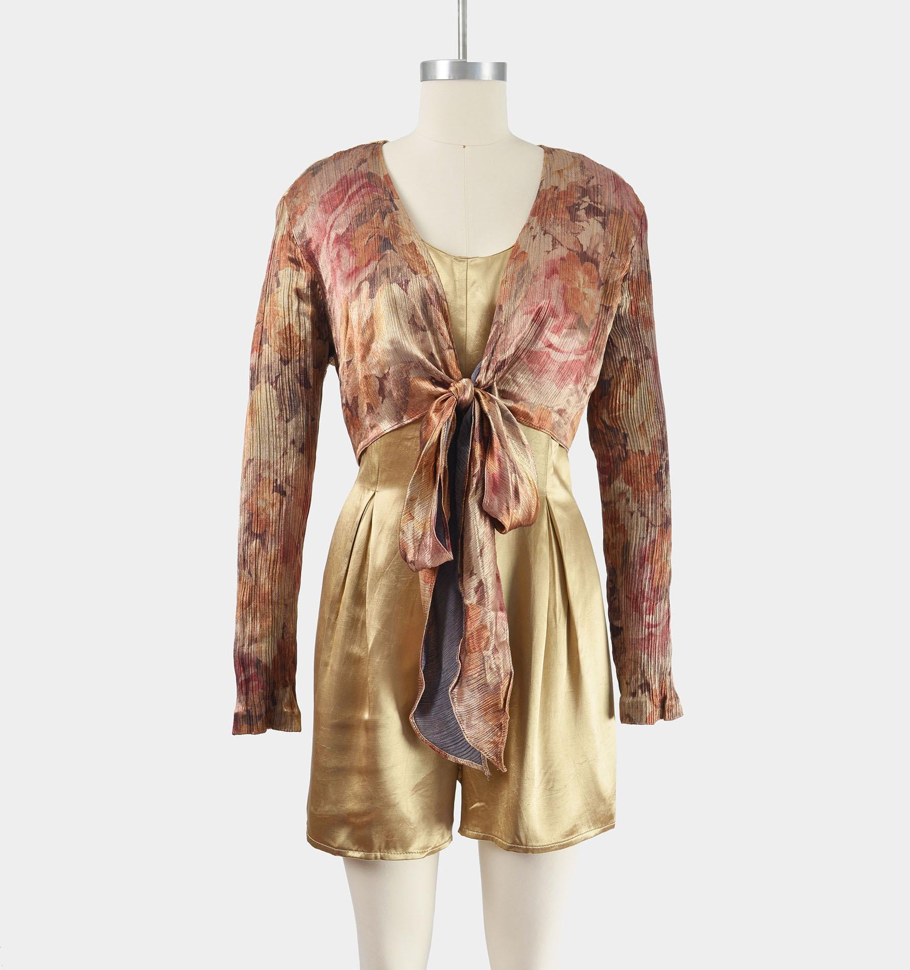 Combishort Ample Combi Short Satin Combi-short En Satin Fleuri