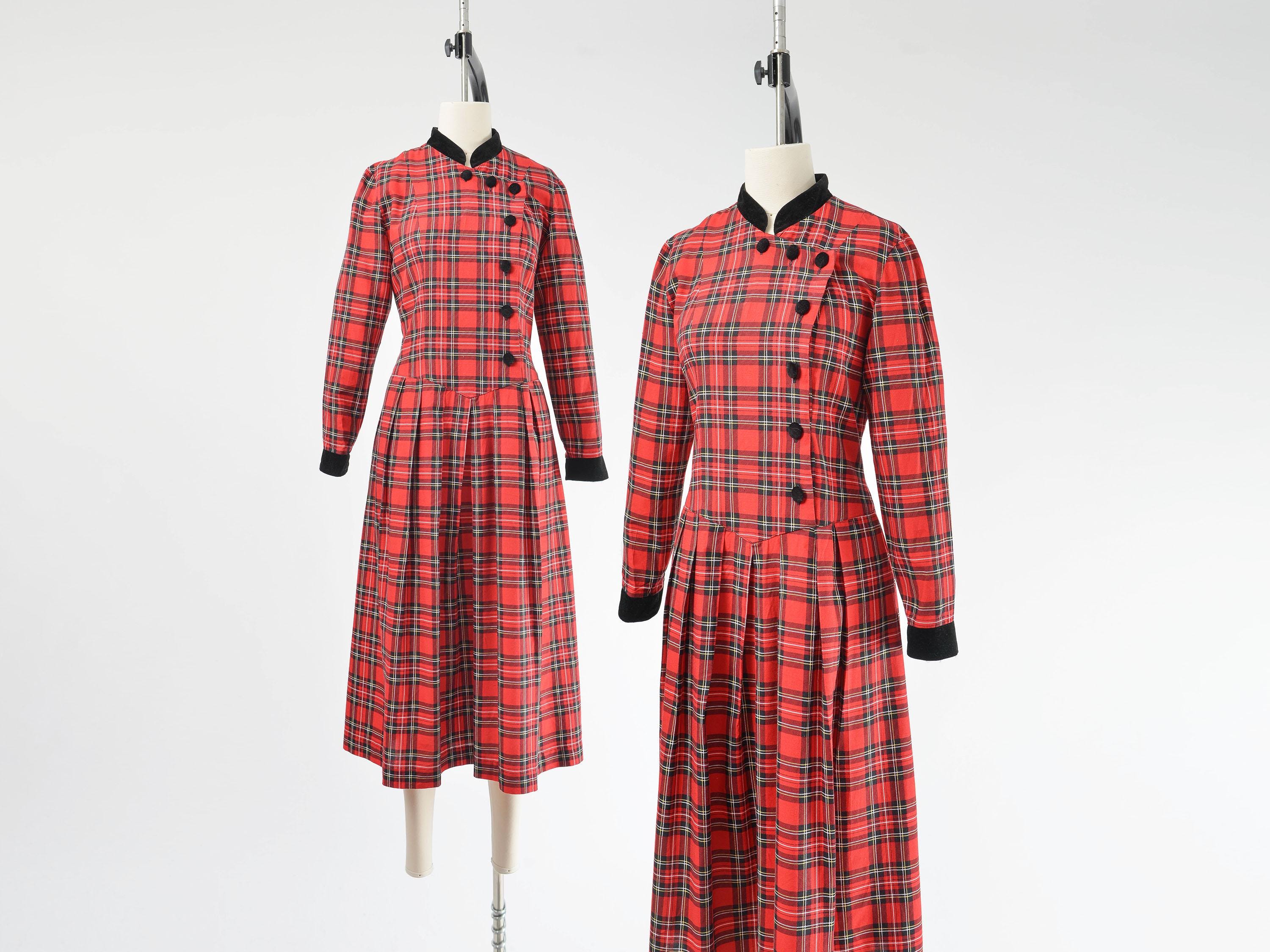 Red Tartan Plaid Dress Women - Etsy