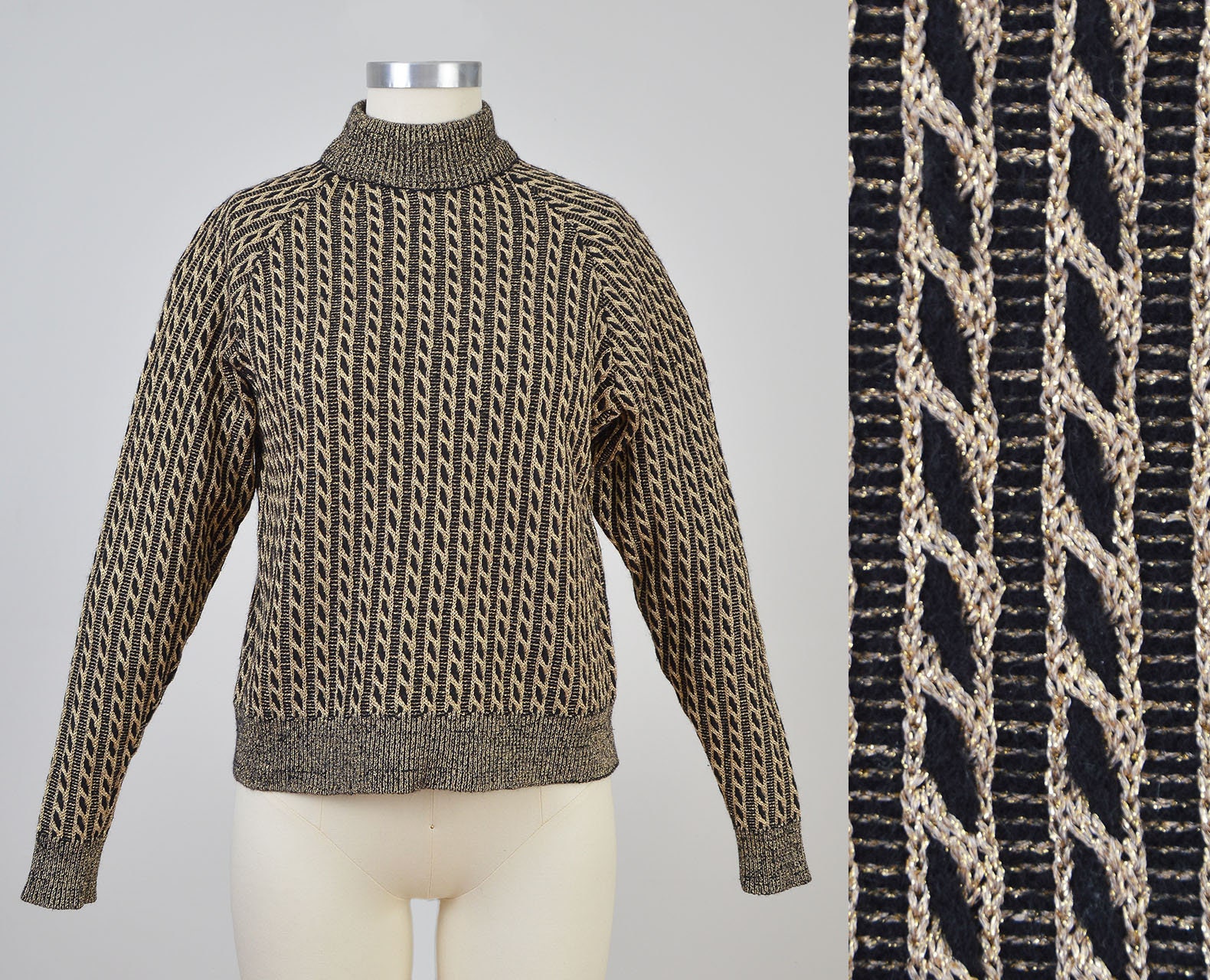 gold cable knit sweater