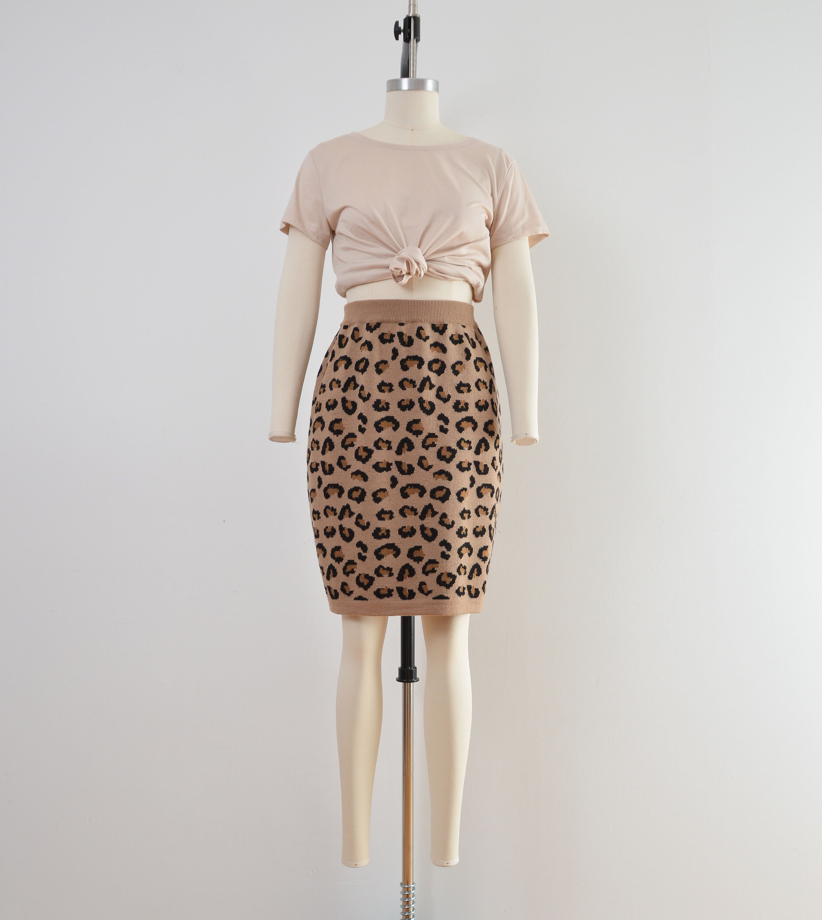 Vintage Animal Print Skirt Leopard 