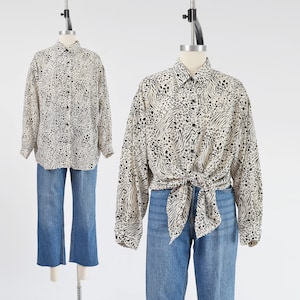 Leopard Print Blouse 90s Semi-sheer Animal Print Button up Leopard Print Blouse 90s Semi-sheer Animal Print Button up