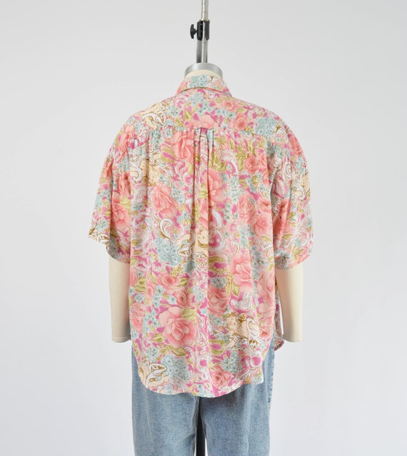 Vintage 90s Pastel Baroque CHERUB Blouse Collared… - image 7