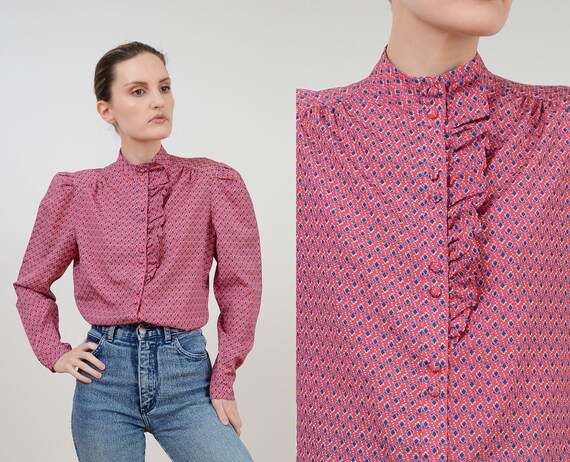 Vintage 70s Levi Strauss Blouse | Button Down Ruff