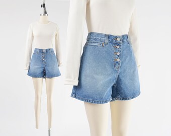 Calvin Klein Denim Shorts Vintage Y2K Mid Rise Button Down Jean Shorts size Medium