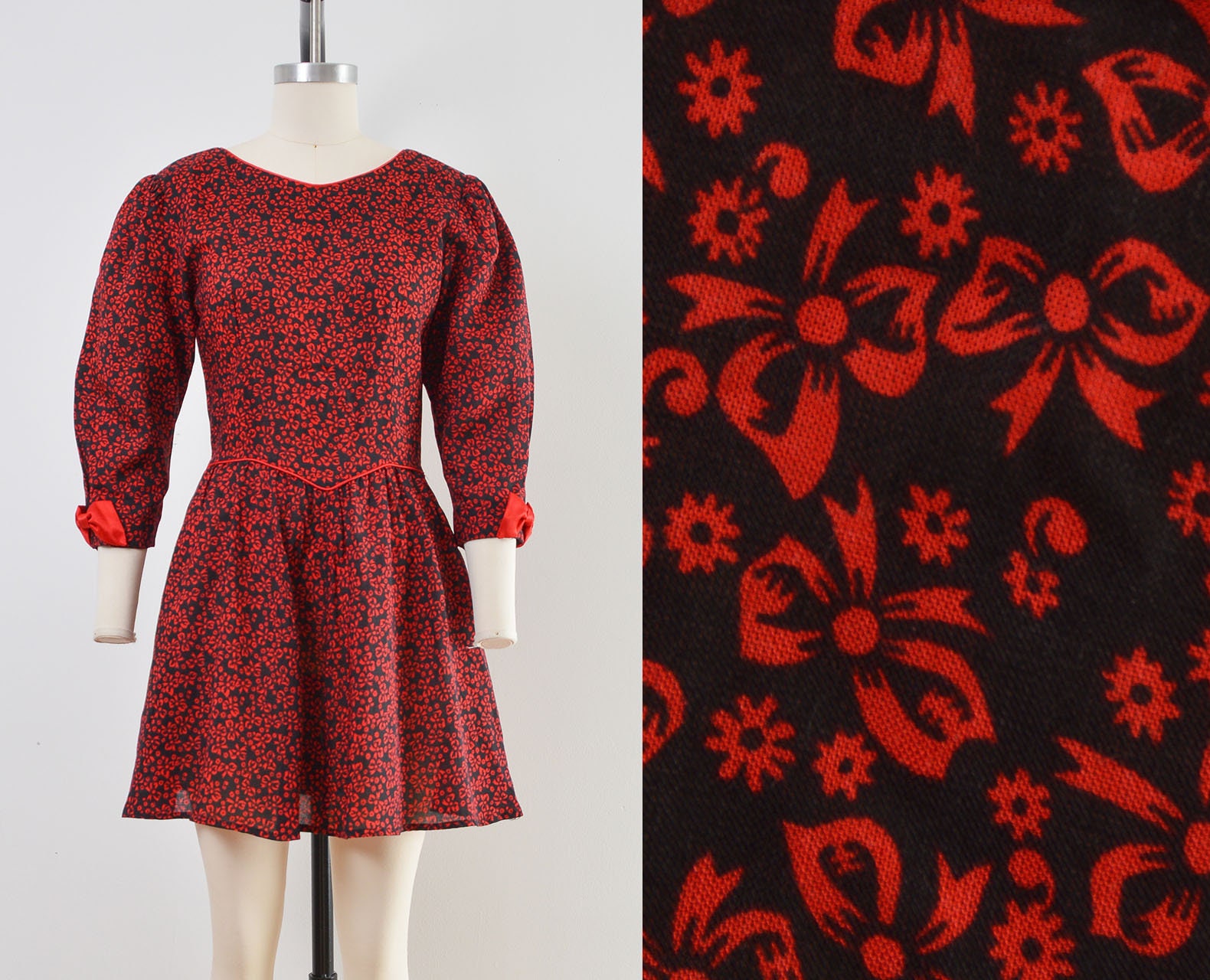 Vintage 80s LANZ Originals Bow Print 