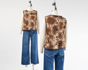 Vintage 90s Semi Sheer Snakeskin Print Blouse Collared