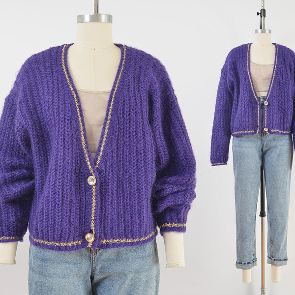 Vintage 70's purple sweater top L