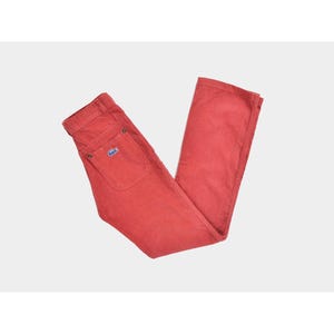70s Children's IZOD Rust Orange Corduroy Pants, Vintage Gender Neutral Boy Girls Kids Pants 24 inch waist 8 10