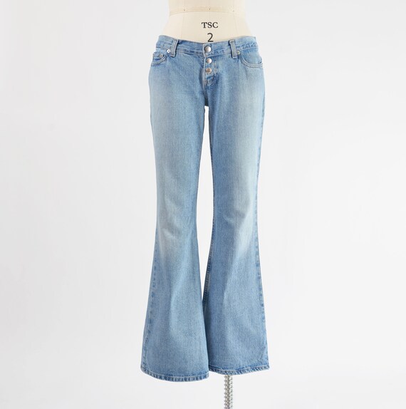 Vintage 2000s Y2k Low Rise Jeans Size XS S | Flared Leg Bell 