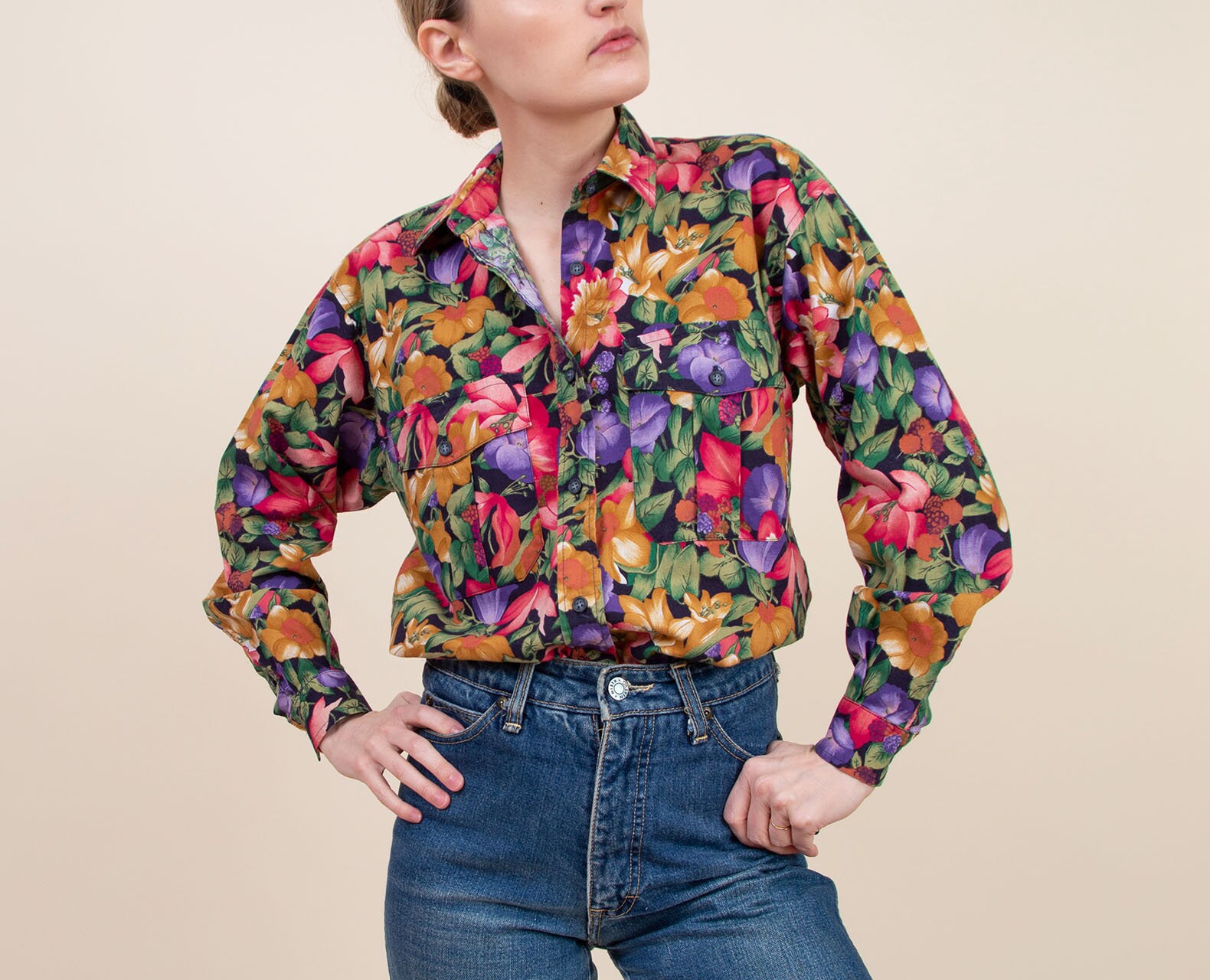 Vintage 80s Floral Shirt Abercrombie 