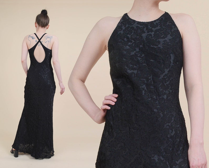 black silk maxi dress