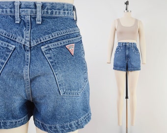 Guess Jean Shorts | 90s Vintage Embroidered STARS Denim Shorts size Medium