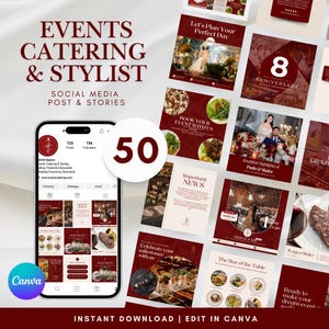 Events Cateerer Instagram Post, Caterer Instagram Post Canva Template, Bearbeitbarer Events Caterer Social Media Post, Instagram Event Post