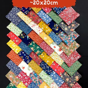 Quadrati di tessuto di cotone pretagliati - 8x8" - Colori tradizionali - Perfetti per lavori artigianali e quilting