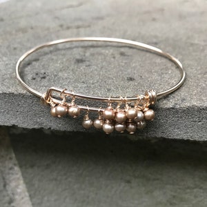 SOLD BACK ORDER the "lydia" bracelet ~ freshwater pearls affixed to gold-filled adjustable bangle