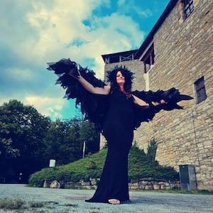Black Angel Wings - Perfect for Men’s or woomen Costumes & Photo Shoots, White Wings, Large Wings, Giant Black Angel Wings for V - day